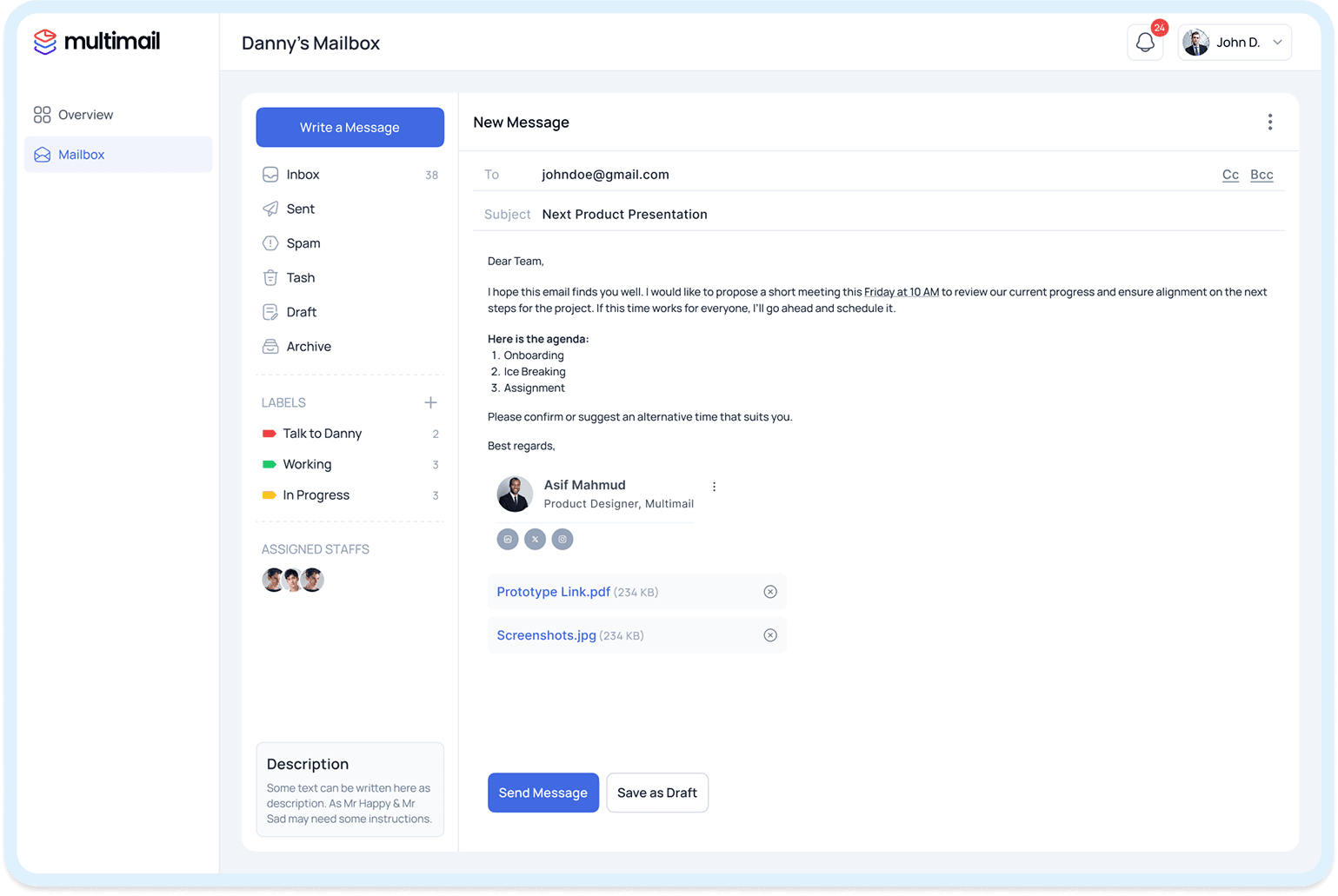 Dashboard UI - Role-based access and team collaboration tools