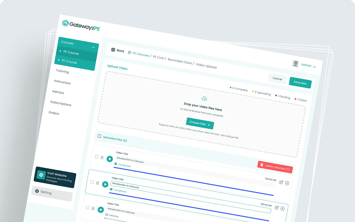 Gateway2 PE LMS Admin Dashboard Development - Image 2