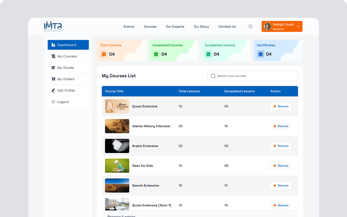 IMTR Student Portal UI/UX Design and Development - Image 1
