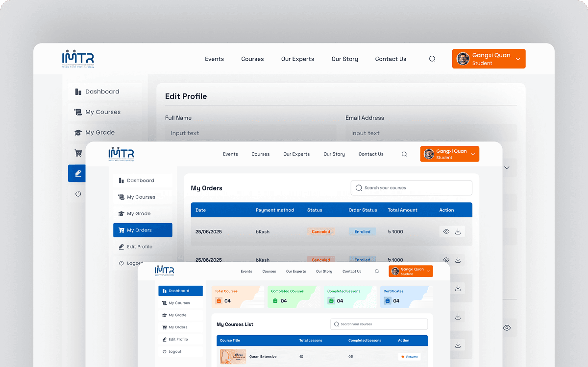 IMTR Student Portal UI/UX Design and Development - Image 3