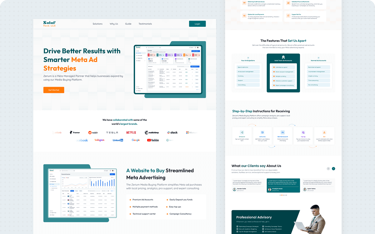 Salaf Tech LLC - A Meta Ad Management Website UI/UX Design and Development - Image 2